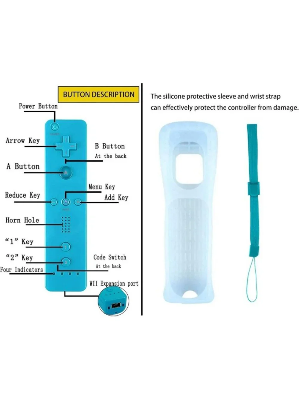 Classic Remote Controller for Wii/Wii U - 4 Pack Gamepad with Silicone Sleeves